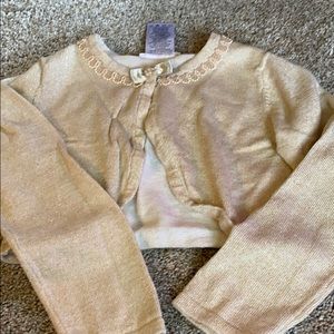 Gold and white dress sweater size 6-6x